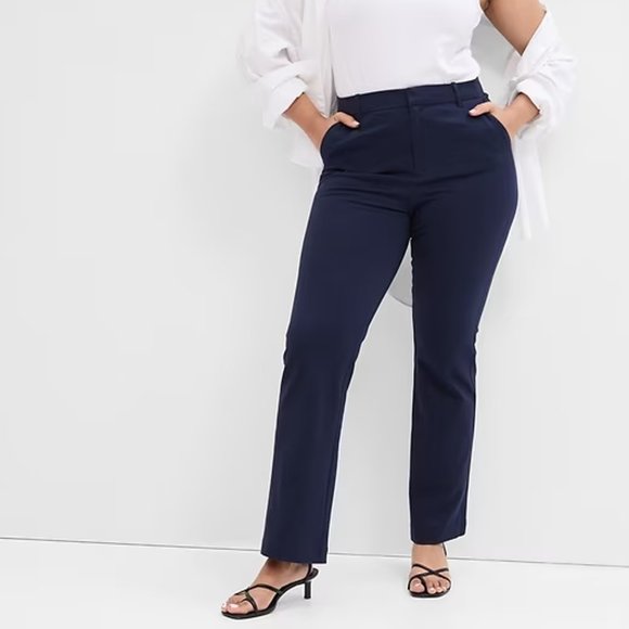 NWT GAP Factory True Indigo Blue 14P Mid-Rise Kick Fit Khakis in Bi-Stretch - Picture 1 of 6